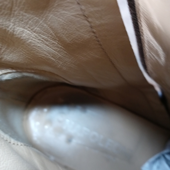 Napoleoni Italy Brown Suede Leather Zip 3" High stacked block Heel Ankle Boots W - Picture 9 of 11